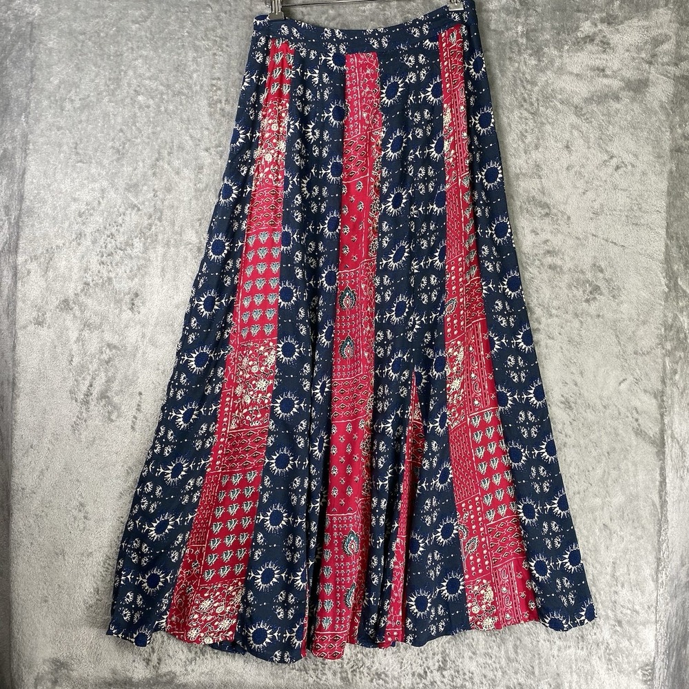 Natural Life Skirt Womens Sz M Floral Mix It Up Patchwork Maxi Boho Artsy Hippie - Picture 3 of 8